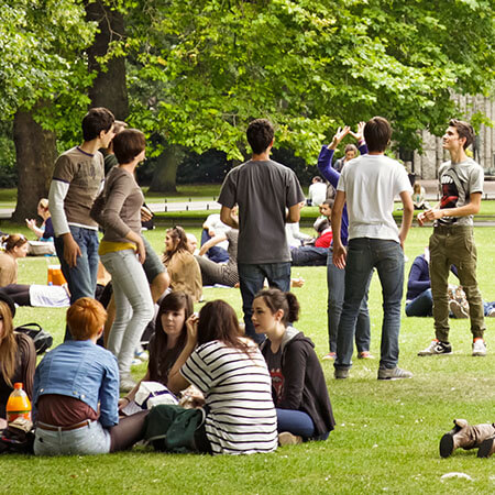 young people in St Stephen's Green Dublin