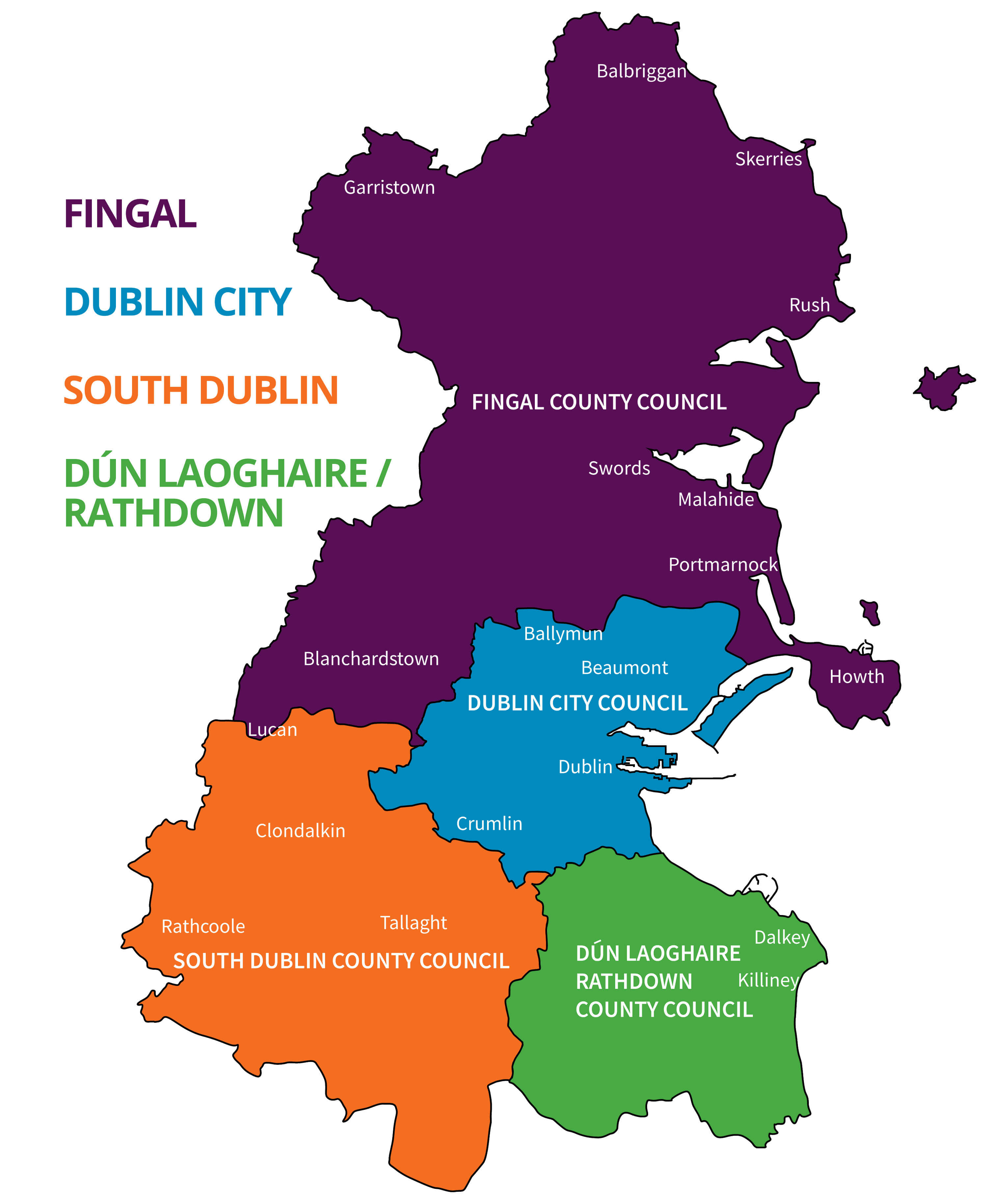 Dublin county map