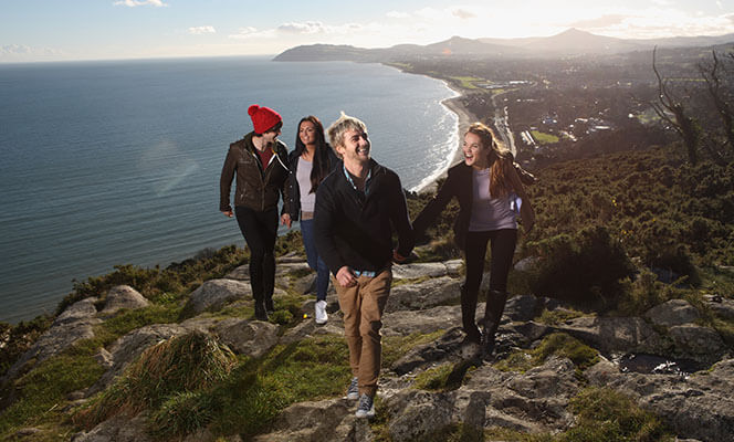 Young couples walking on Killiney Hill