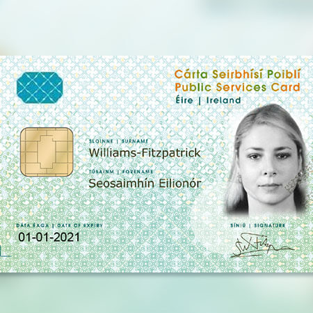 green public services card with microchip provides access too unemployment benefits