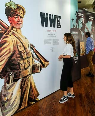 a display from the national library's World War One exhibition