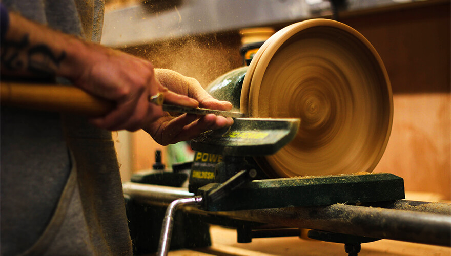 Wood-turning at Solas Project