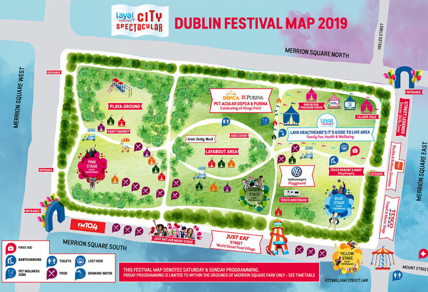 Laya Healthcare City Spectacular Dublin Festival Map 2019.