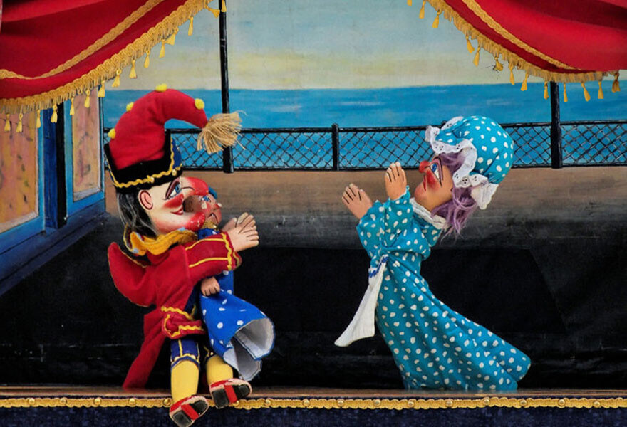 Monkstown International Puppet Festival 2019 - Family & Adult themed performances & workshops in the streets & venues of South County Dublin. Image Punch & Judy.